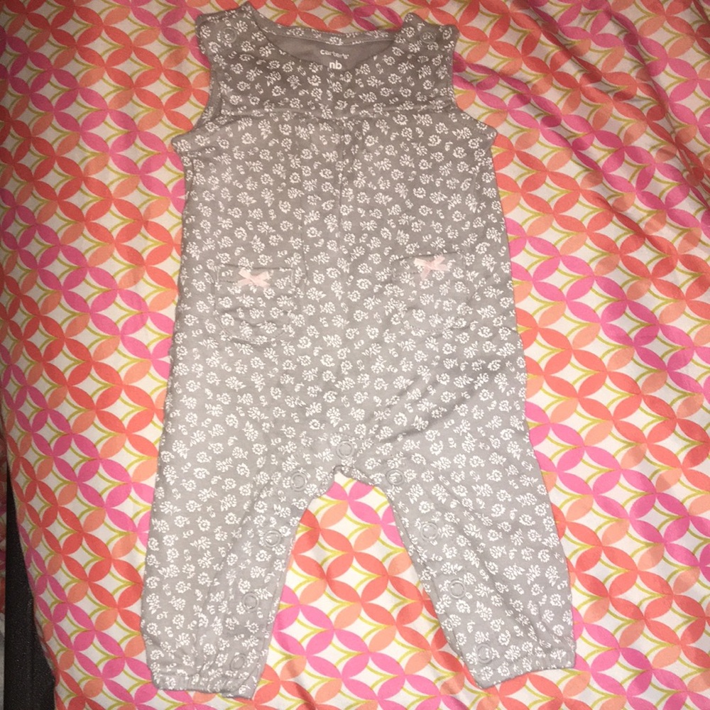 Baby girl grey overalls